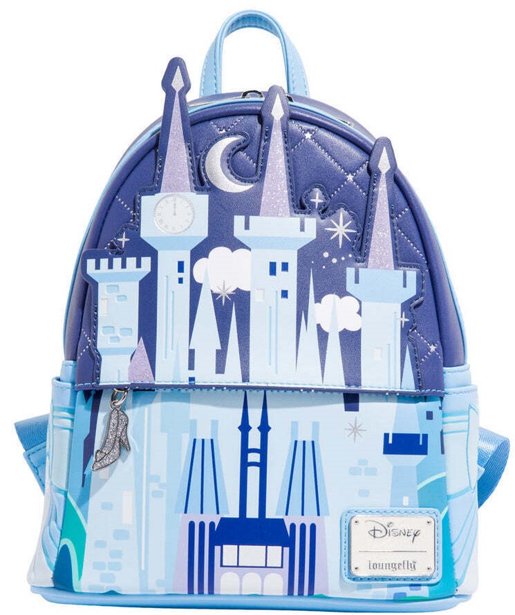 Loungefly Backpack Disney Cinderella Castle Slipper Zipper Backpack